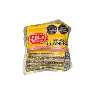 Salchicha Llanera Rica 16 Unds 500gr