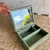 Caja Espejo Rústica Y Compartimentos Internos