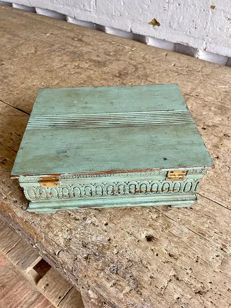 Caja Espejo Rústica Y Compartimentos Internos