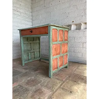 Mesa Auxiliar Rústica Con Cajón - Colombia 1980