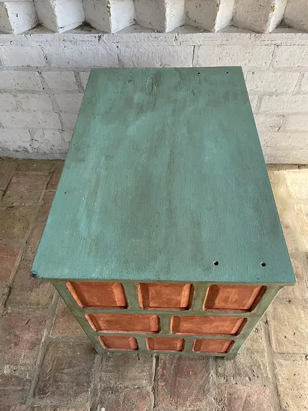 Mesa Auxiliar Rústica Con Cajón - Colombia 1980