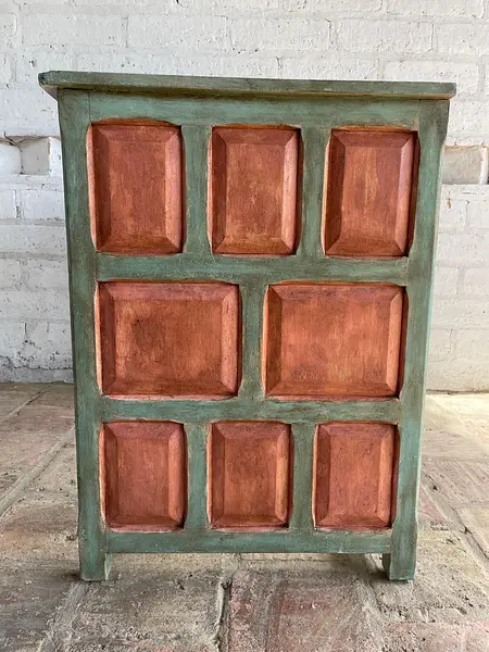 Mesa Auxiliar Rústica Con Cajón - Colombia 1980