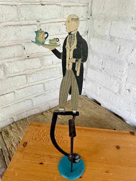 Mesero Móvil Metálico Con Péndulo - Indonesia 1990