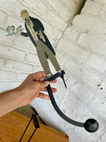 Mesero Móvil Metálico Con Péndulo - Indonesia 1990