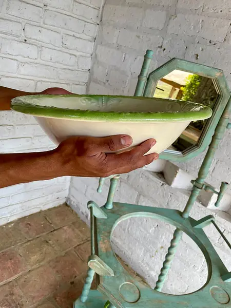 Aguamanil Con Espejo Jarra Y Palangana