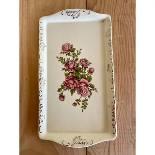 Bandeja De Porcelana Motivos Rosas