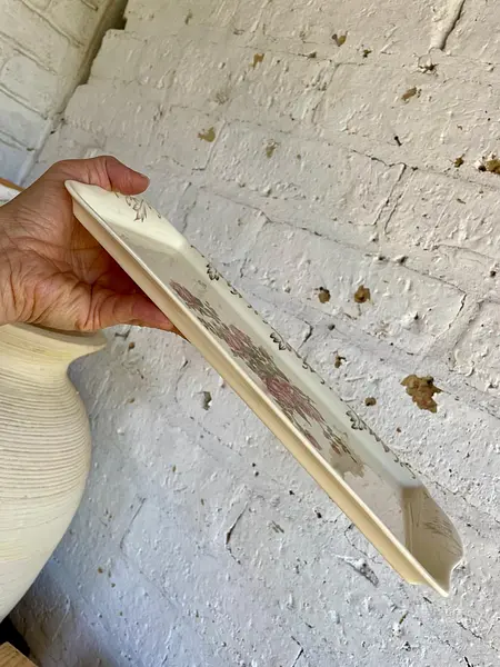 Bandeja De Porcelana Motivos Rosas