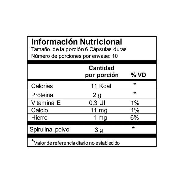 2 X 1 Spirulina Cápsulas Vegetales