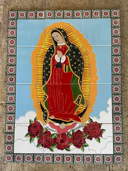 Imagen Guadalupe En 12 Baldosas Con Marco