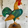 Gallo Tallado Artesanalmente Pintado A Mano