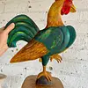 Gallo Tallado Artesanalmente Pintado A Mano