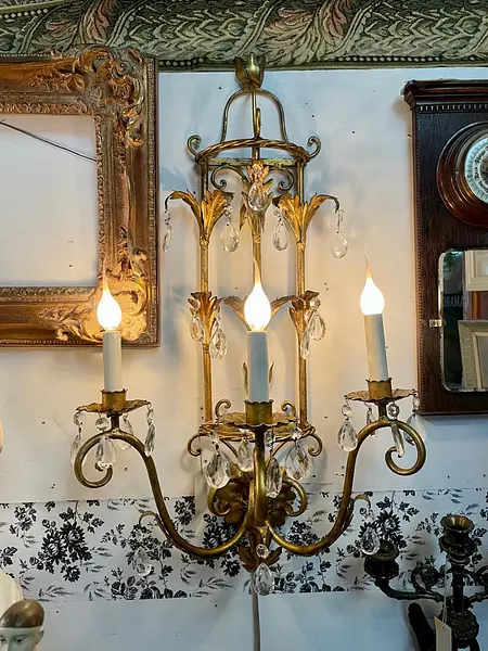 Lámpara Aplique De Pared 3 Luces - Italia 1970