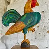 Gallo Tallado Artesanalmente Pintado A Mano