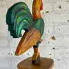 Gallo Tallado Artesanalmente Pintado A Mano
