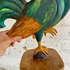 Gallo Tallado Artesanalmente Pintado A Mano