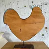 Figura De Gallo Rústico De Madera Y Metal