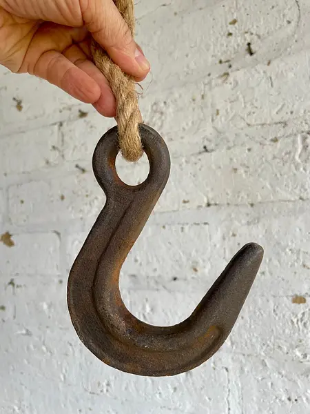 Gancho Industrial De Polea En Hierro Fundido - Colombia 1960