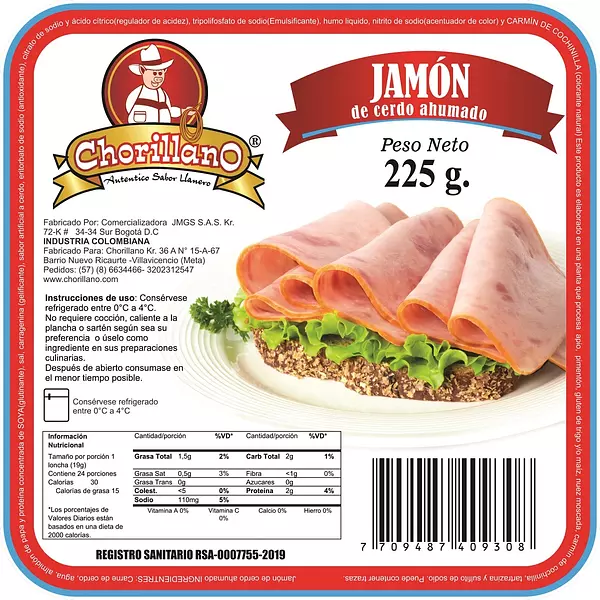 Jamón Ahumado Chorillano 225 Gr