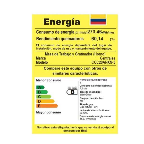 Estufa Con Horno Centrales 52cm