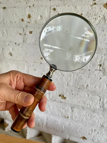 Lupa De Mano Mango Madera 10x