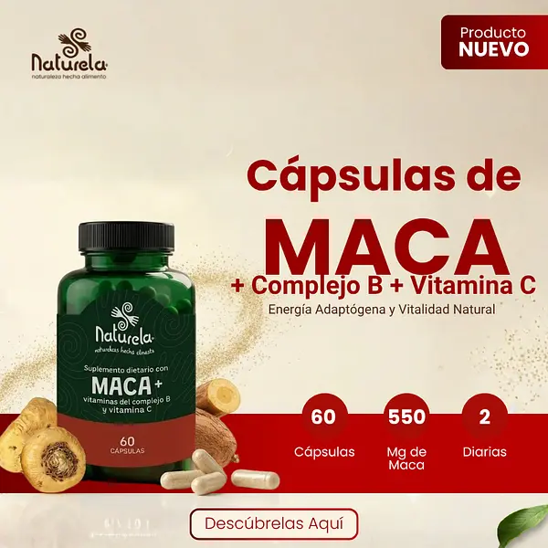 Cápsulas De Maca Vitaminas Del Complejo B Y Vitamina C