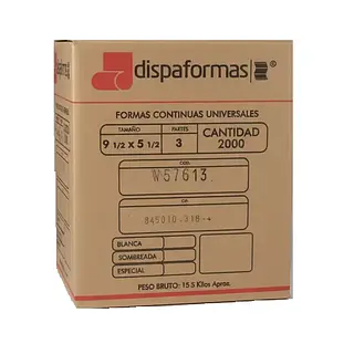 Formas Continuas 9^1/2 X 5^1 /2 A 3 Partes
