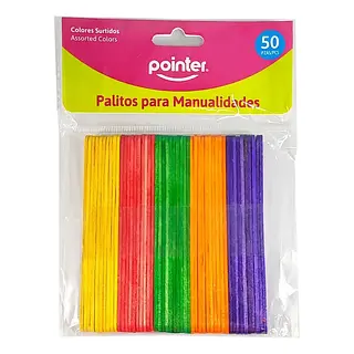 Palitos De Madera De Colores X50 Stdo