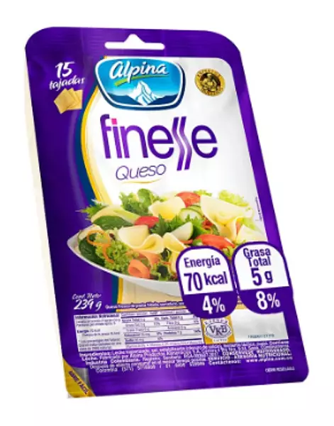 Queso Finesse Alpina Tajado 239 G X 15 Tajadas