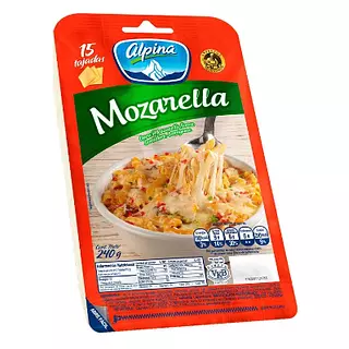 Queso Mozarella Alpina Tajado 240 G X 15 Tajadas