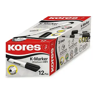 Marcador Borrable Kores Negro 20850