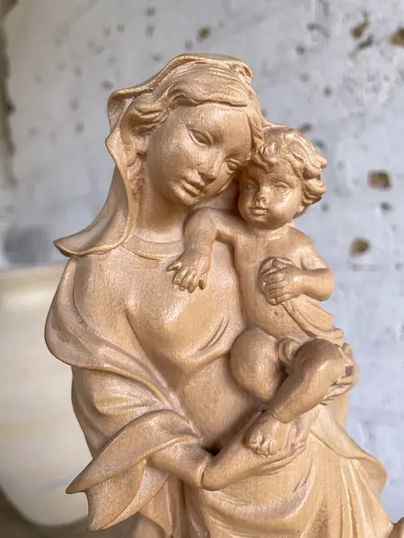 Imagen De La Virgen Con El Niño En Brazos - Italia 1980