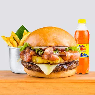 Combo Hawaiana + Papa A La Francesa + Gaseosa 400ml