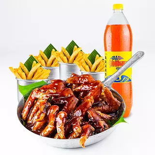 Combo Alitas Bbq x 16 + 4 Papas A La Francesa + Colombiana 1.5 Litros