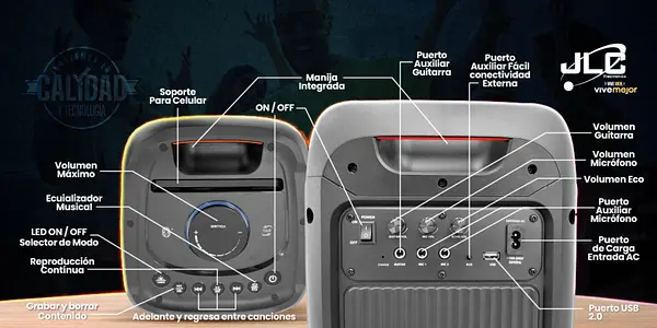 Parlante Bluetooth Jlc 200w Rms Jlc-L299 0162