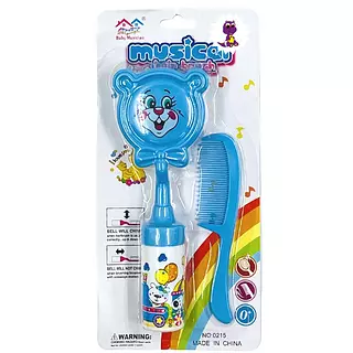 Set Peine Y Cepillo Musical Azul