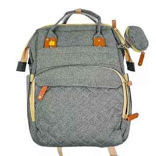 Pañalera Morral Monedero Gris