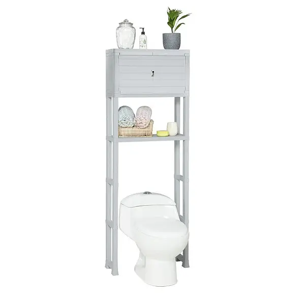 Estante Rimax Organizador Con Puerta Para Baño Gris Hielo