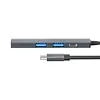Hub 2 Puertos Usb Con Tipo C Y Plug 3.5 Mm