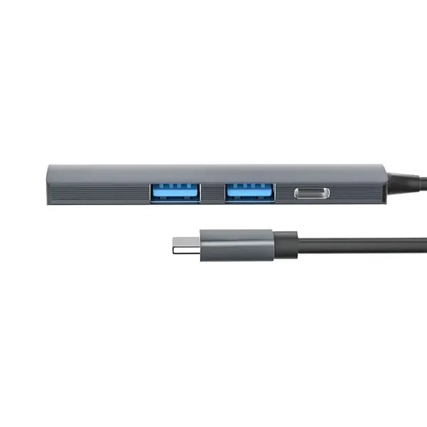 Hub 2 Puertos Usb Con Tipo C Y Plug 3.5 Mm