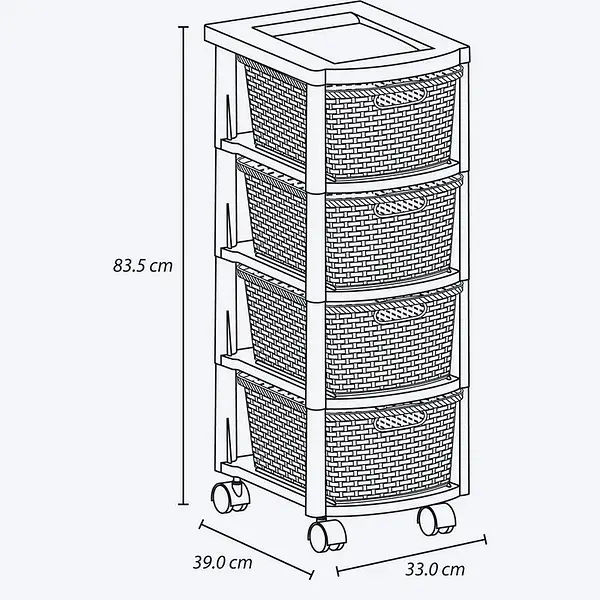 Cajonero Rimax Apariencia Rattan 4g Niña