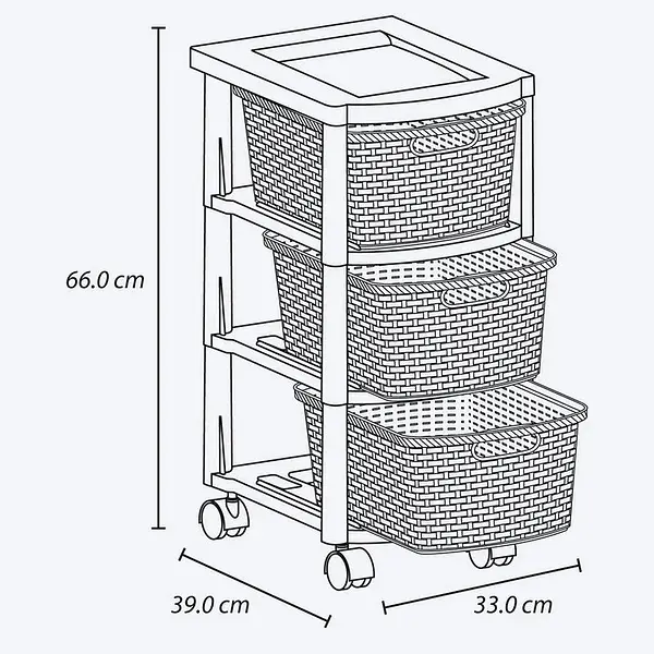 Cajonero Rimax Rattan 3g Taupe