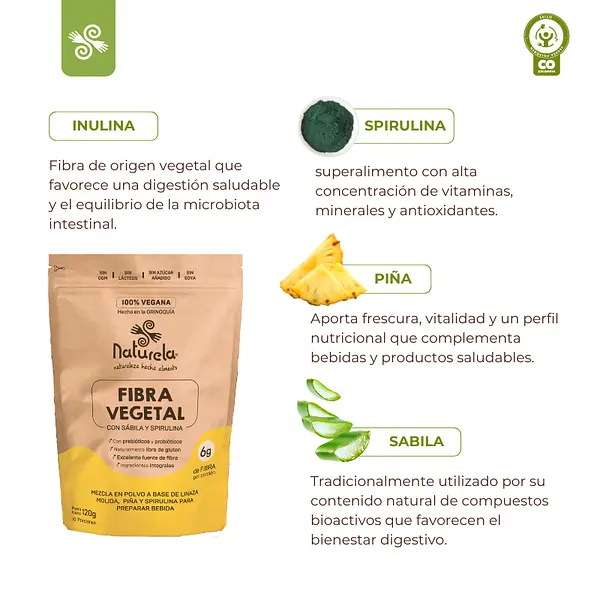 Fibra Vegetal Con Probióticos Y Prebióticos