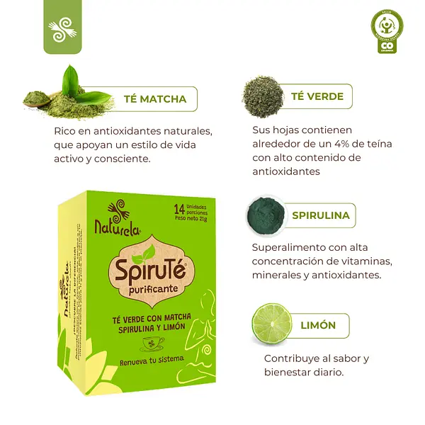 Pack X3 Spiruté Purificante Con Té Matcha