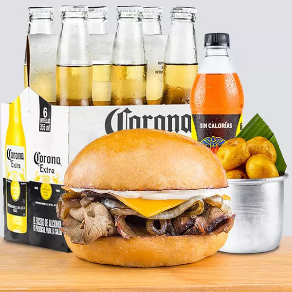 Combo Mamona Steak ($21,900) + Six Pack Corona Extra ($19,900)