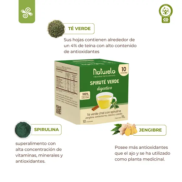 Spiruté Verde X10 | Infusión Digestiva Con Spirulina