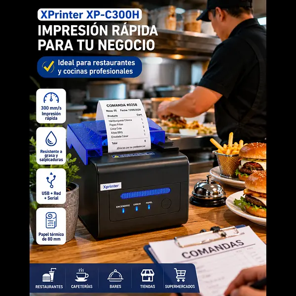 Impresora Térmica De Recibos Xprinter Xp-C300 Comanda