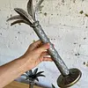 Candelabros Palmeras X 3 En Metal Fundido - Italia 1960