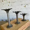 Candelabros Palmeras X 3 En Metal Fundido - Italia 1960