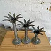 Candelabros Palmeras X 3 En Metal Fundido - Italia 1960