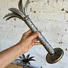 Candelabros Palmeras X 3 En Metal Fundido - Italia 1960